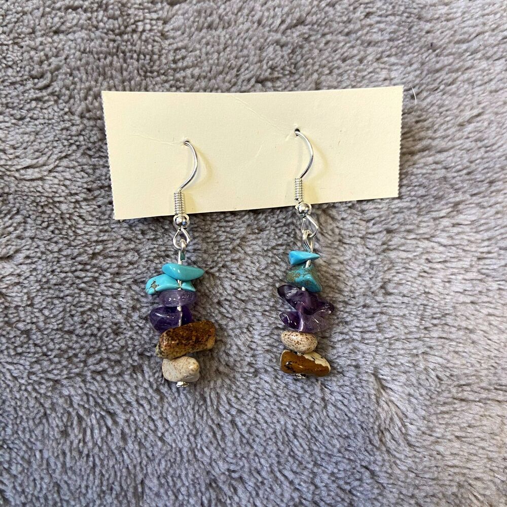 Handmade Colorful Crystal Chip Earrings